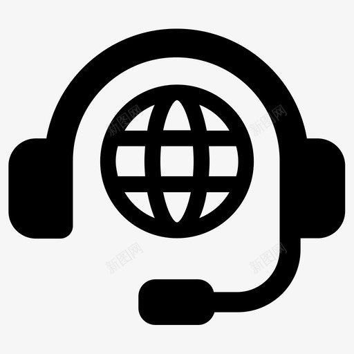 呼叫中心国际运营商图标svg_新图网 https://ixintu.com 全球 呼叫中心 国际 支持中心 运营商
