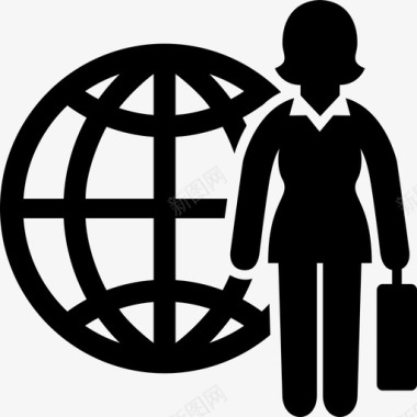 全球商务商务女性国际图标图标