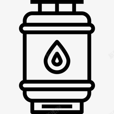 煤气瓶厨房67线性图标图标
