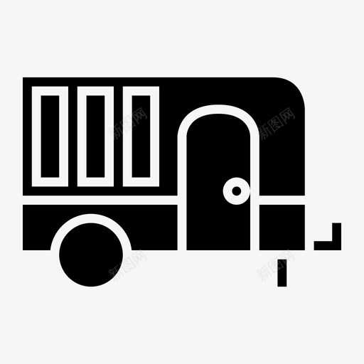 房车海滩假日图标svg_新图网 https://ixintu.com 休旅车 假日 夏季 房车 旅行 海滩