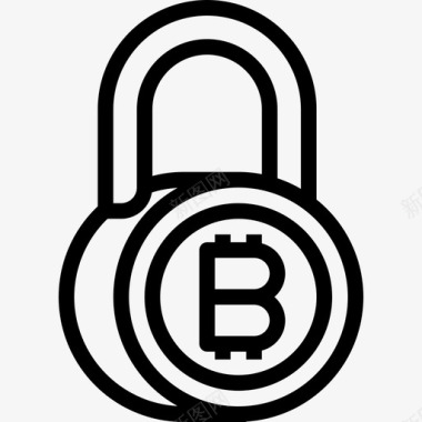 锁定比特币84线性图标图标