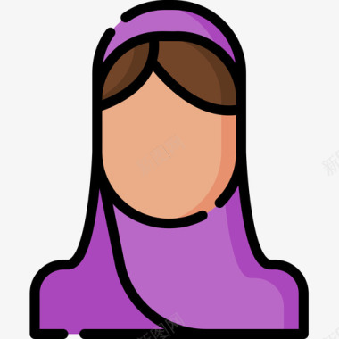 穆斯林女权主义11直系肤色图标图标