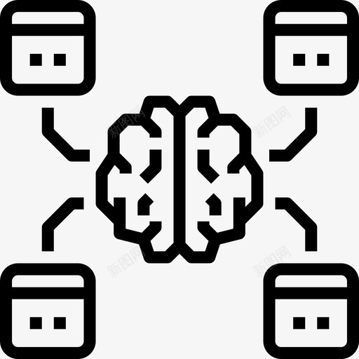 人工智能脑概念线性图标svg_新图网 https://ixintu.com 人工智能 概念 线性