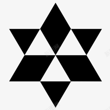 犹太教十八星大卫星图标图标