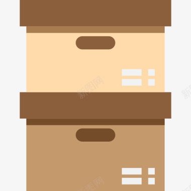 办公用品盒3个扁平图标图标