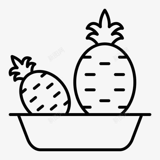 吃水果蔬菜菠萝菜图标svg_新图网 https://ixintu.com 吃水 水果 菠萝 蔬菜