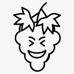 喇叭葡萄葡萄符号微笑葡萄表情符号情感图标高清图片