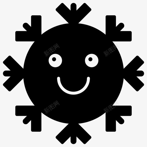 雪花表情符号表情符号情感图标svg_新图网 https://ixintu.com 冬天 图标 快乐 情感 符号 表情 雪花