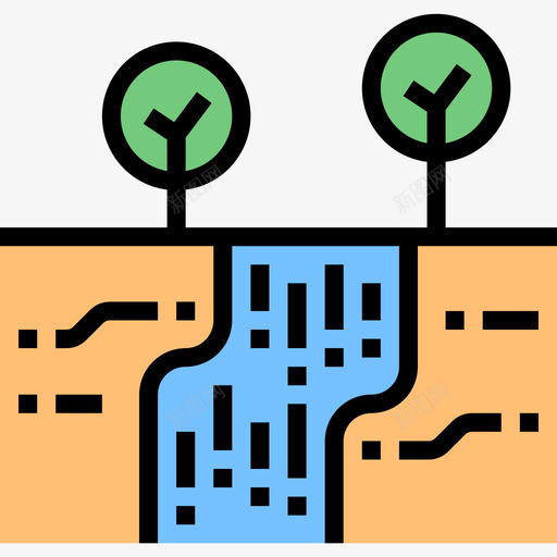 瀑布旅行197线性颜色图标svg_新图网 https://ixintu.com 旅行 瀑布 线性 颜色