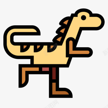 异源龙恐龙7线形颜色图标图标