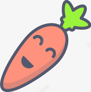胡萝卜美食家原色图标图标