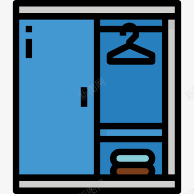 衣柜家具107线性颜色图标图标