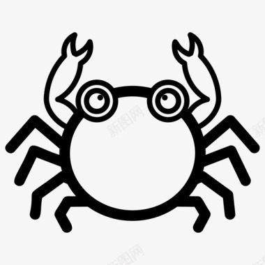 螃蟹蟹脸表情符号图标图标