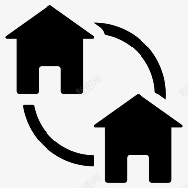 换房房产房屋拆迁图标图标