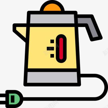 水壶家用电器4线性颜色图标图标