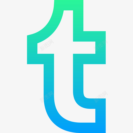 TumblerSocialMedia90Gradient图标svg_新图网 https://ixintu.com Gradient Media Social Tumbler