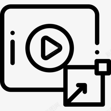 扩展音频和视频8线性图标图标
