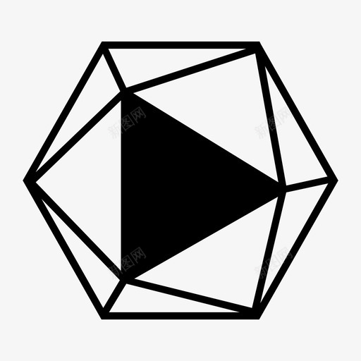 多边形三维形状图标svg_新图网 https://ixintu.com 三维 三角形 多边形 实体 形状