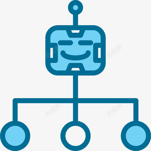 机器人安卓4蓝色图标svg_新图网 https://ixintu.com 安卓 机器人 蓝色