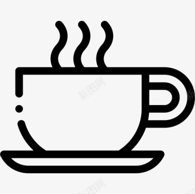 咖啡杯74号餐厅线性图标图标