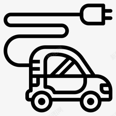 电动汽车电力能源图标图标