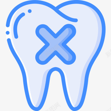 牙齿牙科7蓝色图标图标