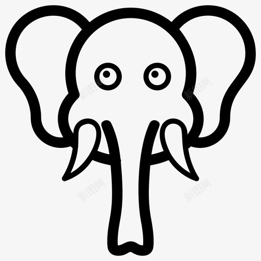 大象脸大象头表情符号图标svg_新图网 https://ixintu.com 向量 图标 大象 情感 符号 表情 象头