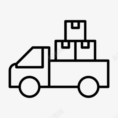 货车交付运输卡车图标图标