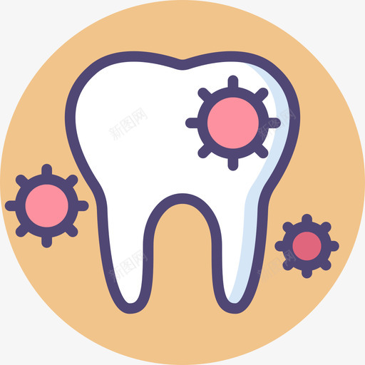 牙齿牙齿24线状颜色图标svg_新图网 https://ixintu.com 牙齿 线状 颜色