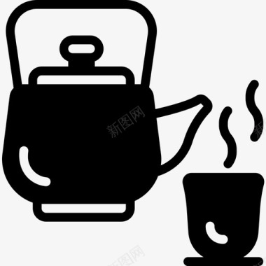 茶壶瓷器32装满图标图标