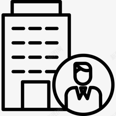 建筑商业和管理4线性图标图标