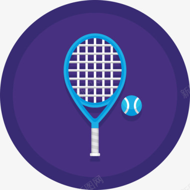 网球运动器材12扁平圆形图标图标