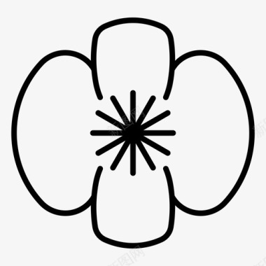 加利福尼亚罂粟花自然图标图标