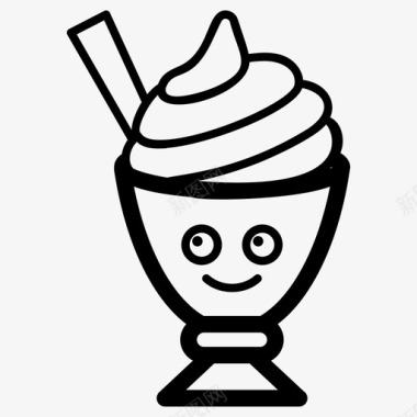 冰淇淋甜点冰淇淋表情符号图标图标
