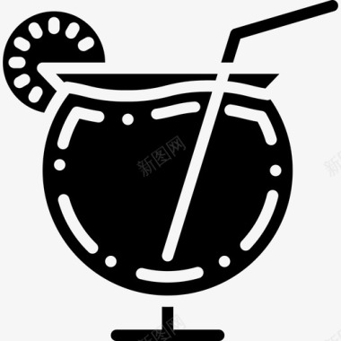 鸡尾酒饮料和饮料3固体图标图标