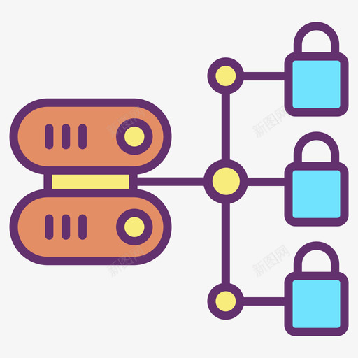 数据库网站服务器和主机4线性颜色图标svg_新图网 https://ixintu.com 主机 数据库 服务器 线性 网站 颜色