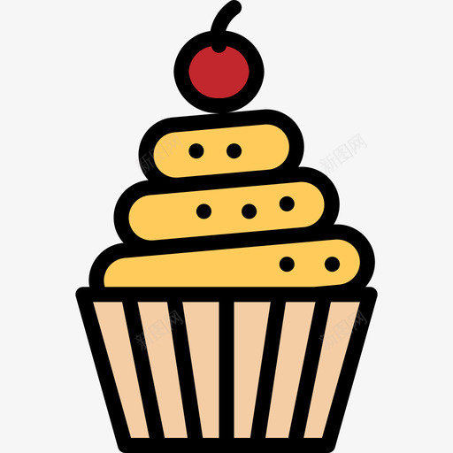 纸杯蛋糕庆祝派对4线性颜色图标svg_新图网 https://ixintu.com 庆祝派对4 纸杯蛋糕 线性颜色
