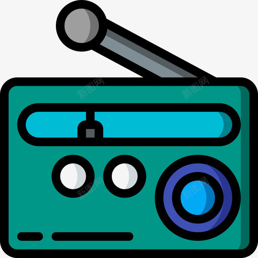 收音机移动接口5线颜色图标svg_新图网 https://ixintu.com 接口 收音机 移动 颜色
