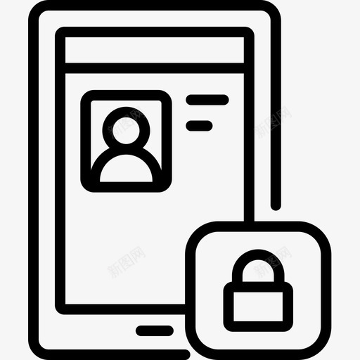 智能手机数据保护26线性图标svg_新图网 https://ixintu.com 保护 手机 数据 智能 线性