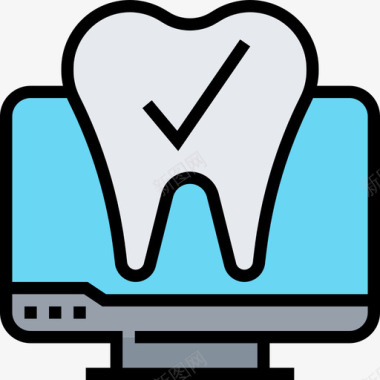 检查牙齿19线颜色图标图标