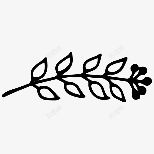 植物树枝手绘图标svg_新图网 https://ixintu.com 手绘 春天 树枝 植物 自然