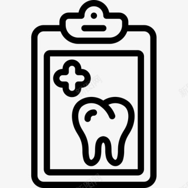 健康报告牙科学4线性图标图标