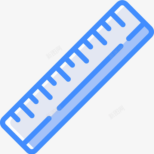 尺子实用工具5蓝色图标svg_新图网 https://ixintu.com 实用工具 尺子 蓝色