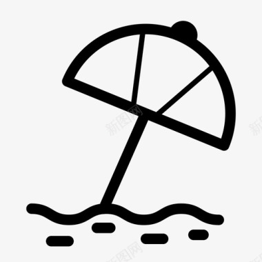 伞海滩假日图标图标