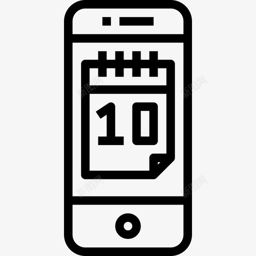 日历智能手机6线性图标svg_新图网 https://ixintu.com 日历 智能手机6 线性