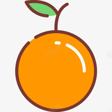 橙色纯素2线性颜色图标图标