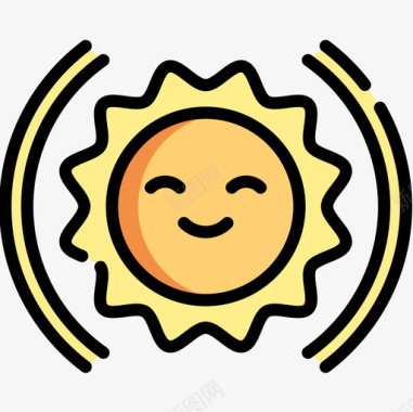 太阳天气164线性颜色图标图标