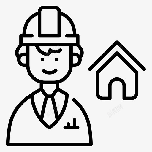 房屋工程师建筑师建筑图标svg_新图网 https://ixintu.com 建筑 建筑师 建造房屋 房屋工程师 项目