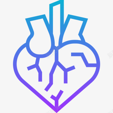 心脏人体器官5梯度图标图标