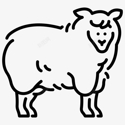 绵羊农场羔羊图标svg_新图网 https://ixintu.com 农业 农场 牲畜 绵羊 羊毛 羔羊